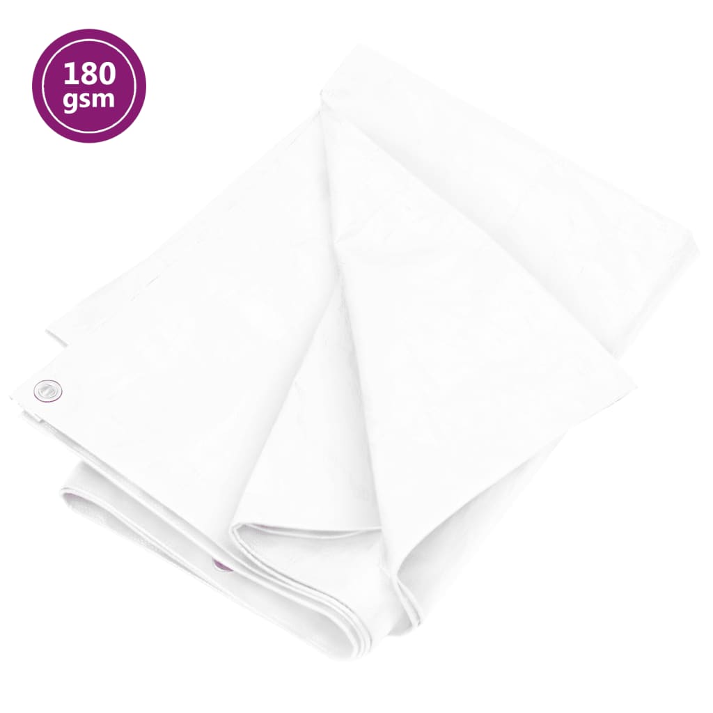 vidaXL fehér HDPE takaróponyva 180 g/m² 3 x 6 m