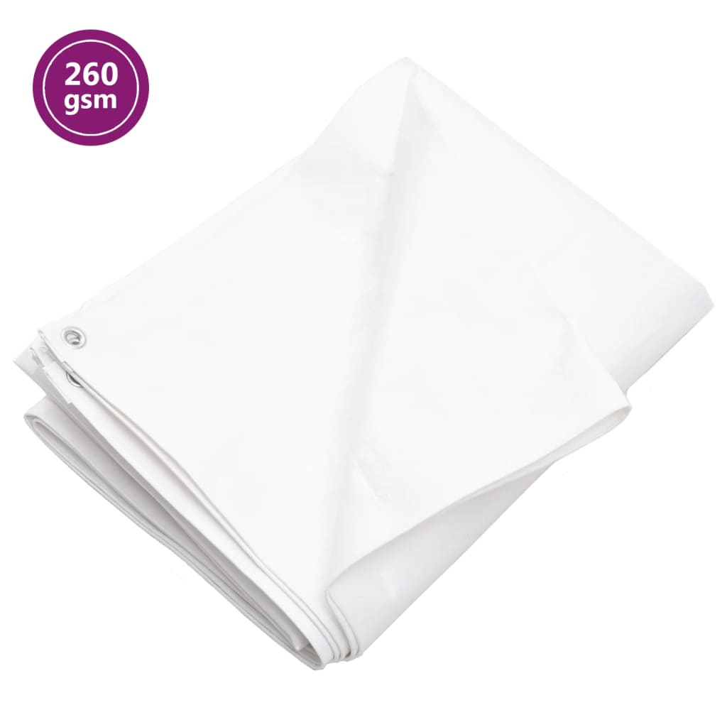 vidaXL fehér HDPE takaróponyva 260 g/m² 6 x 12 m