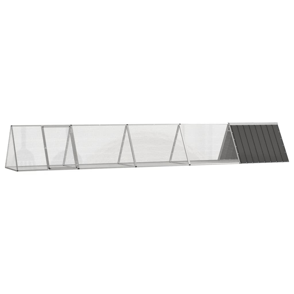 vidaXL antracitszürke horganyzott acél nyúlketrec 504,5 x 80,5 x 71 cm