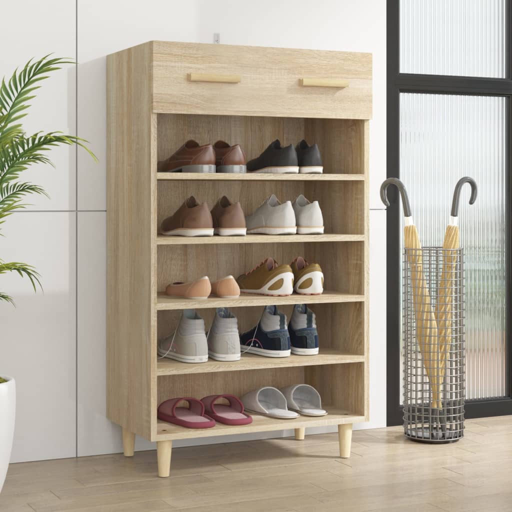 vidaXL sonoma tölgy színű szerelt fa cipősszekrény 60 x 35 x 105 cm
