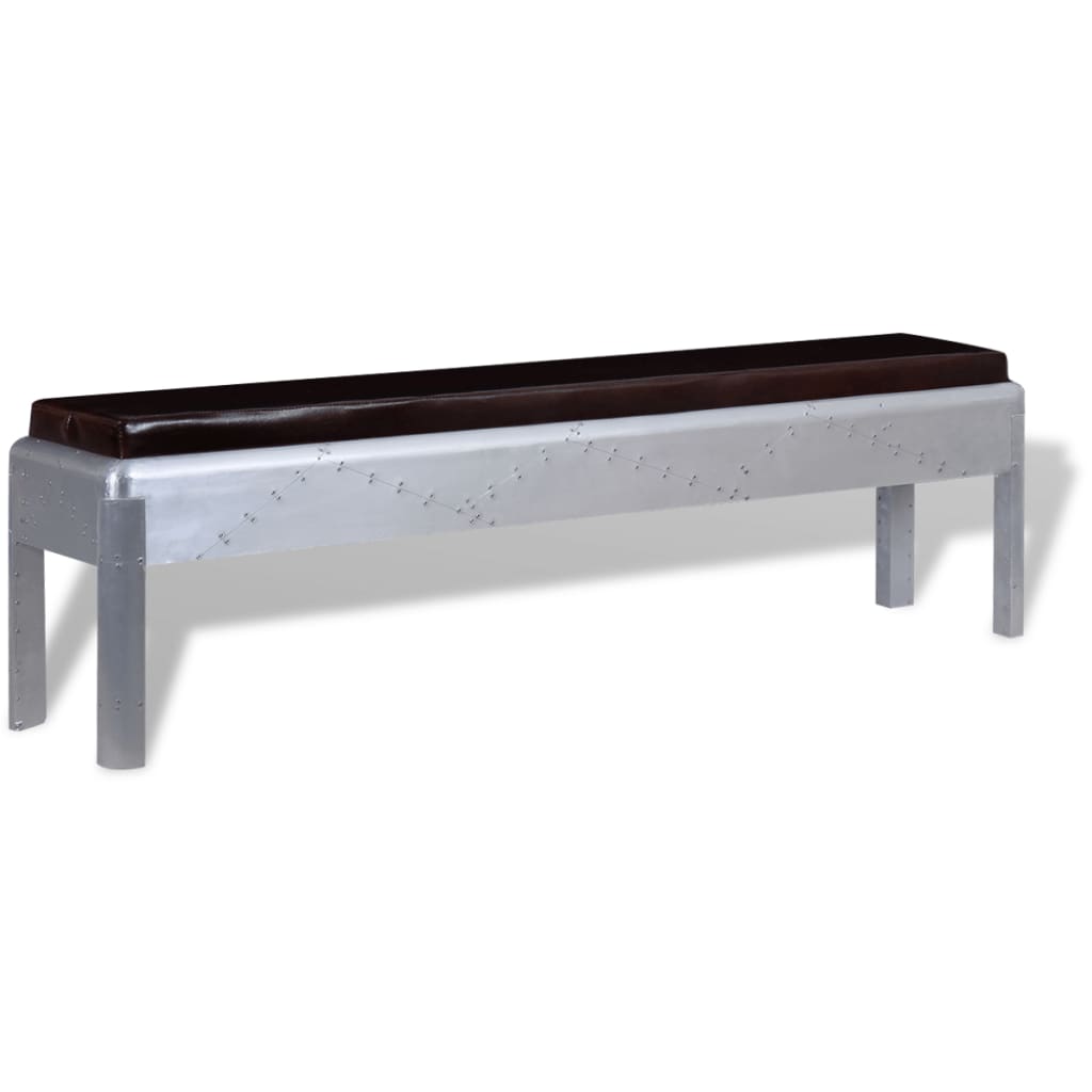 vidaXL repülős pad valódi bőrből 160 x 32 x 45 cm