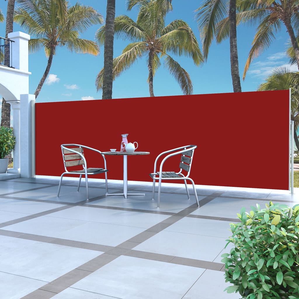 vidaXL piros behúzható oldalsó napellenző 160 x 500 cm