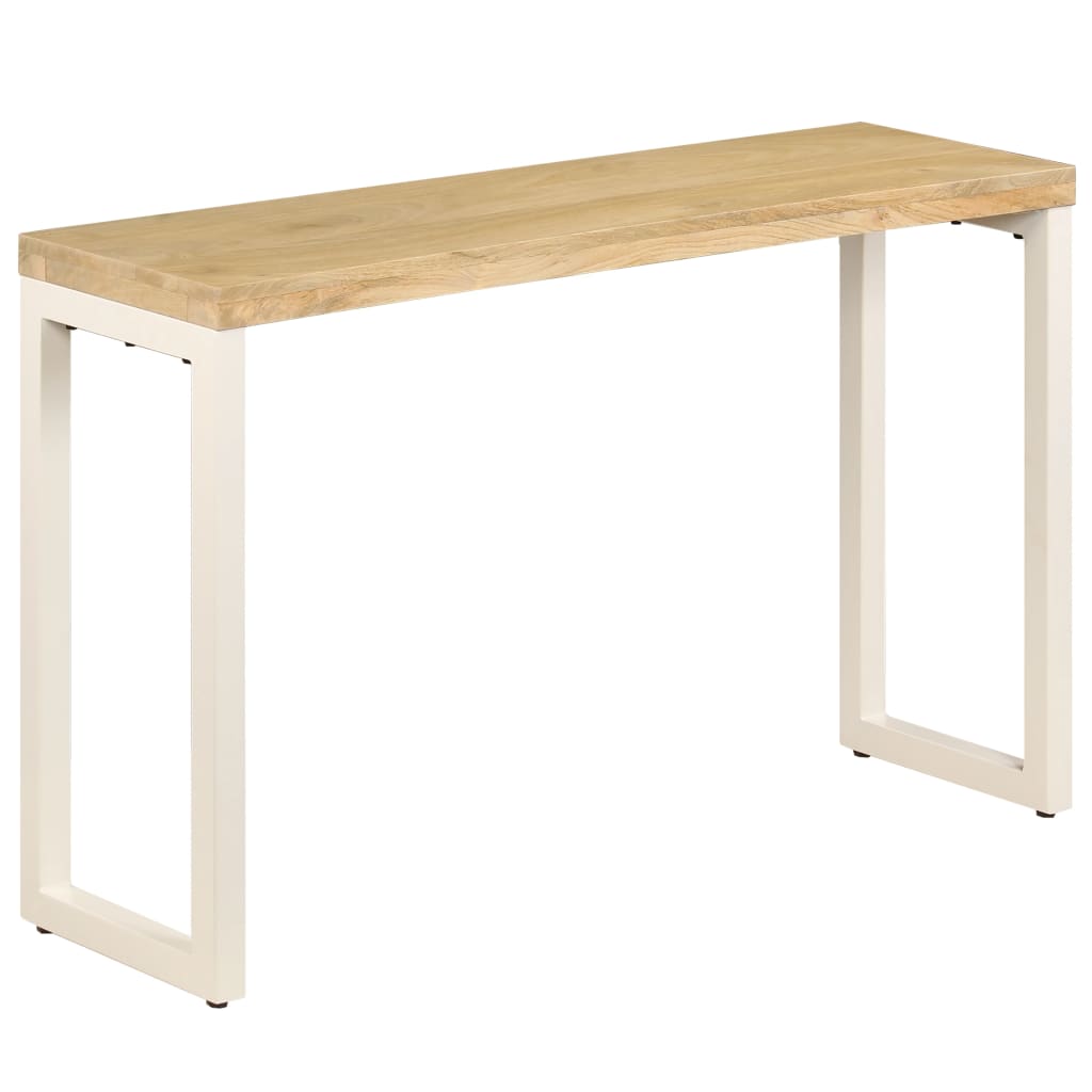 vidaXL tömör mangófa és acél tálalóasztal 120 x 35 x 76 cm
