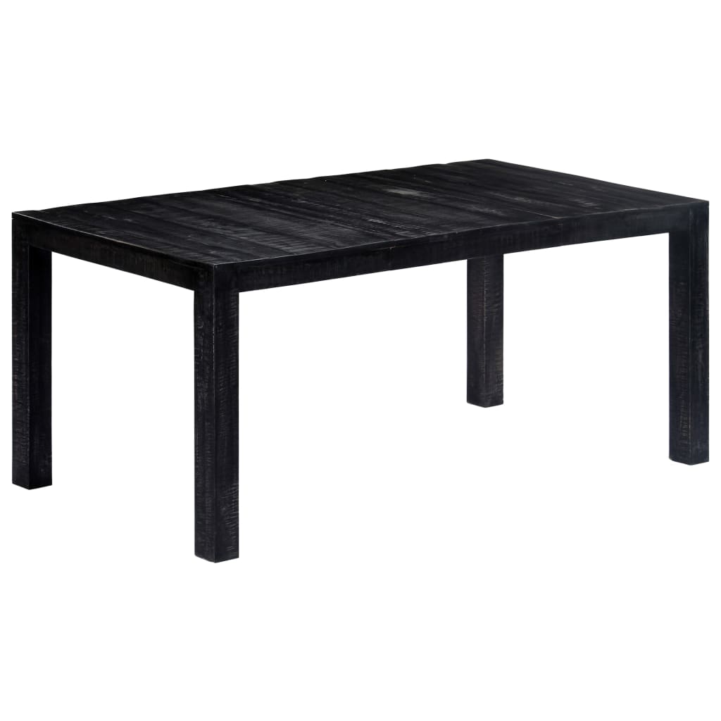 vidaXL fekete tömör mangófa étkezőasztal 180 x 90 x 76 cm