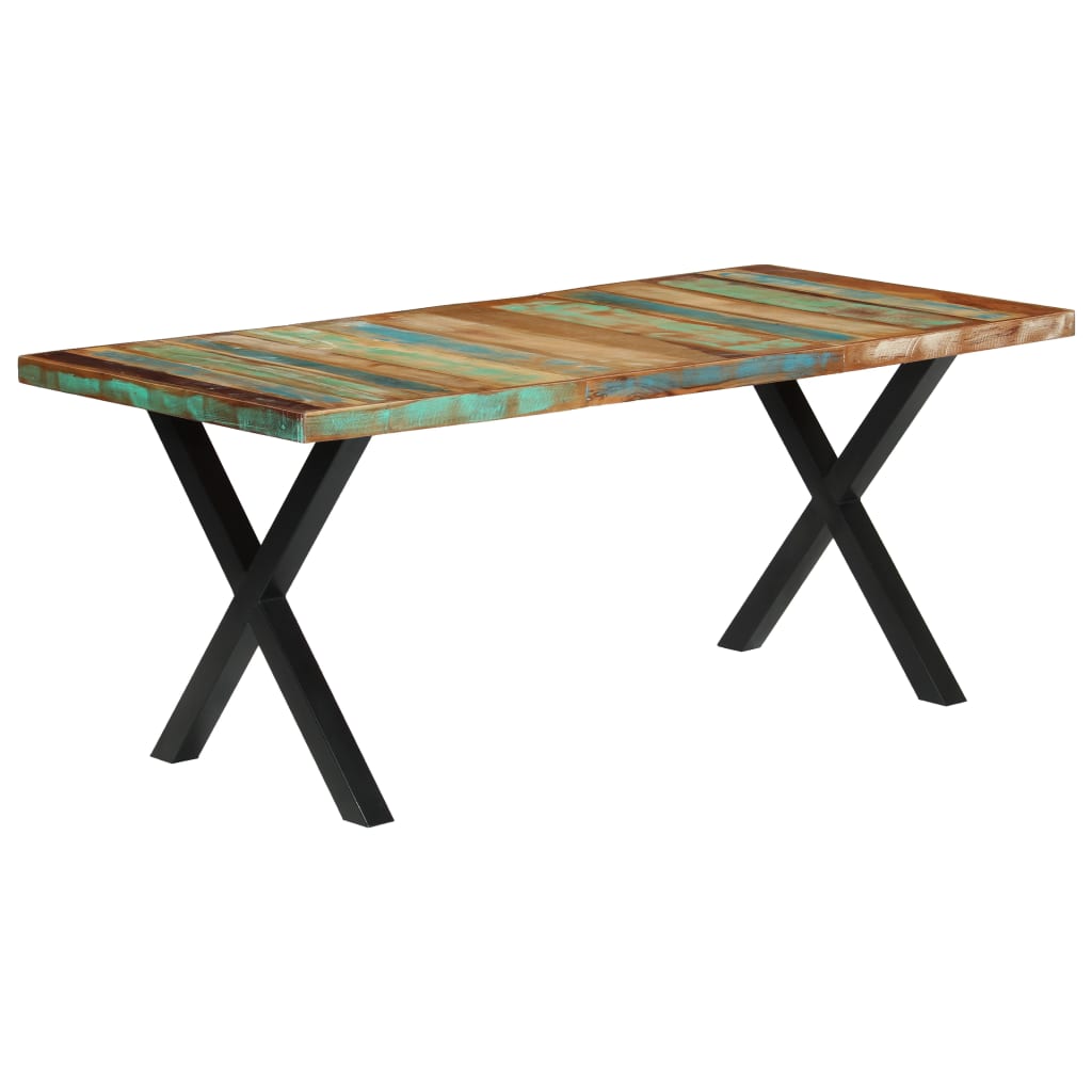 vidaXL tömör újrahasznosított fa étkezőasztal 180 x 90 x 76 cm