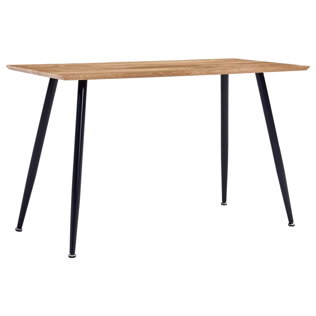 vidaXL tölgyszínű és fekete MDF étkezőasztal 120 x 60 x 74 cm