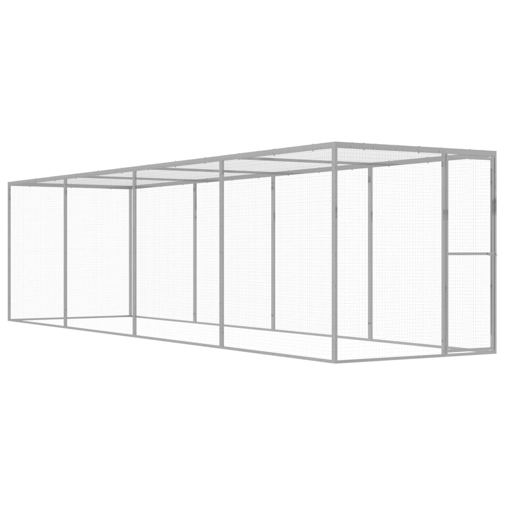 vidaXL horganyzott acél macskaketrec 6 x 1,5 x 1,5 m