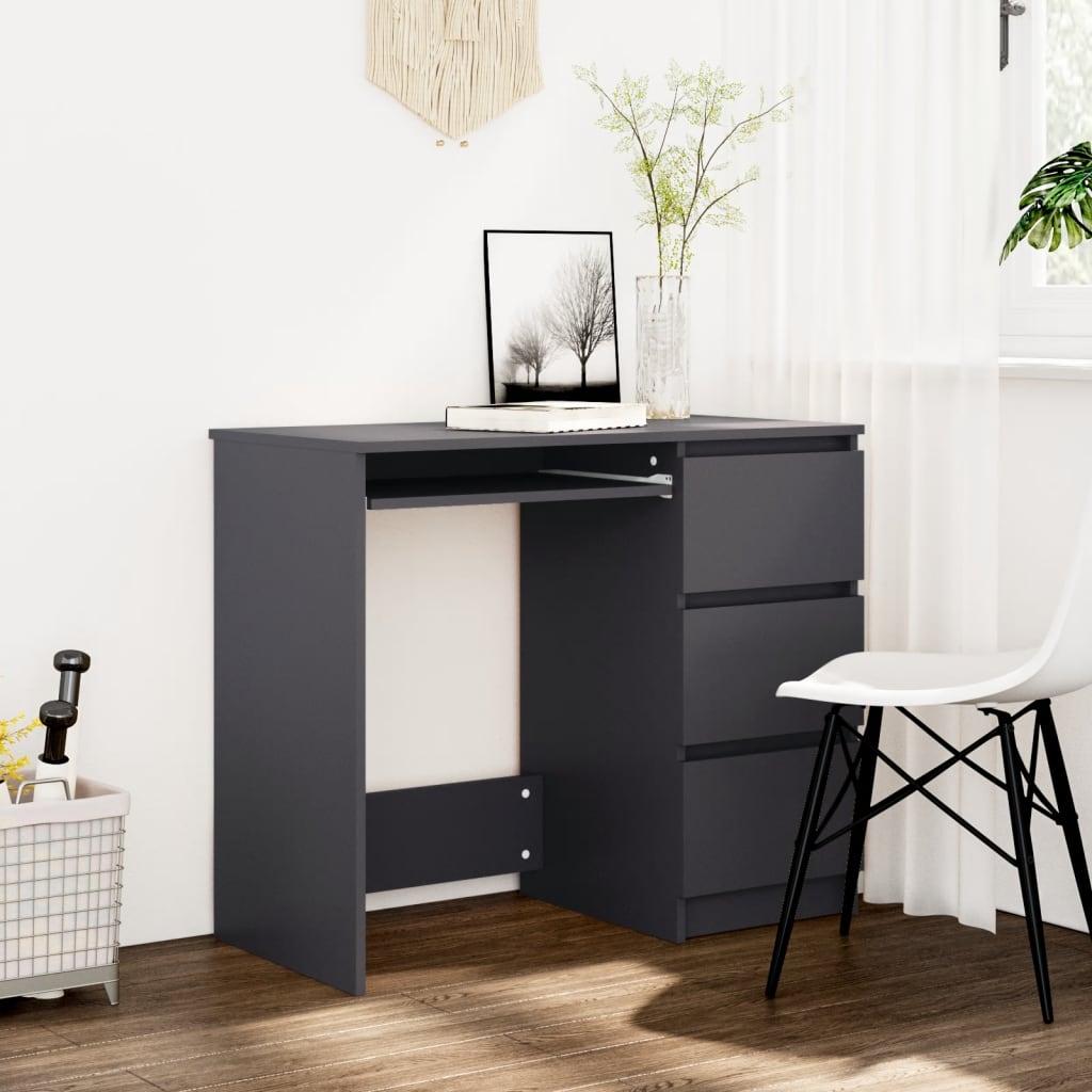vidaXL szürke forgácslap íróasztal 90 x 45 x 76 cm