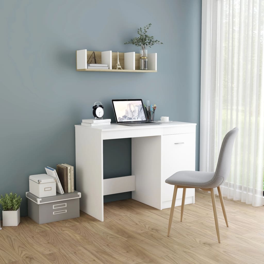 vidaXL fehér forgácslap íróasztal 100 x 50 x 76 cm