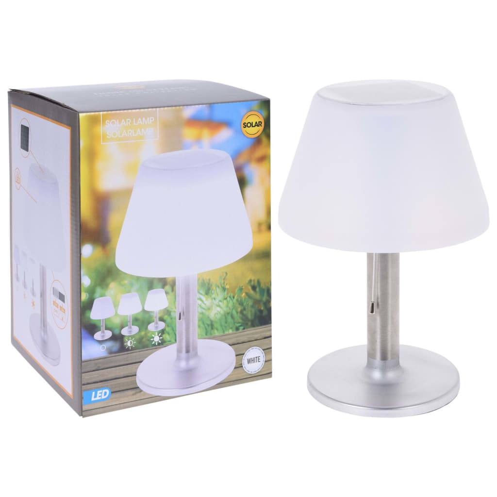ProGarden fehér napelemes asztali LED-lámpa