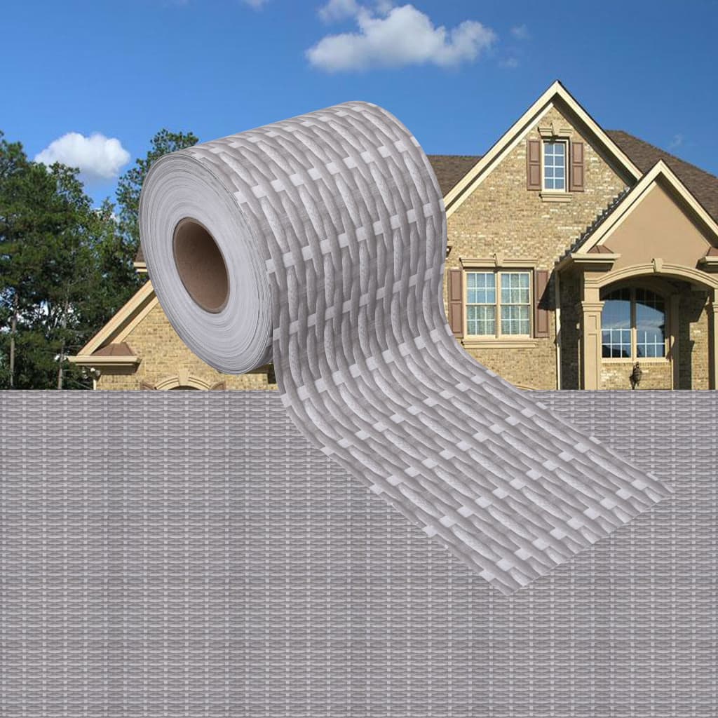 vidaXL rattanszürke PVC kerti árnyékoló kerítés 35 x 0,19 m