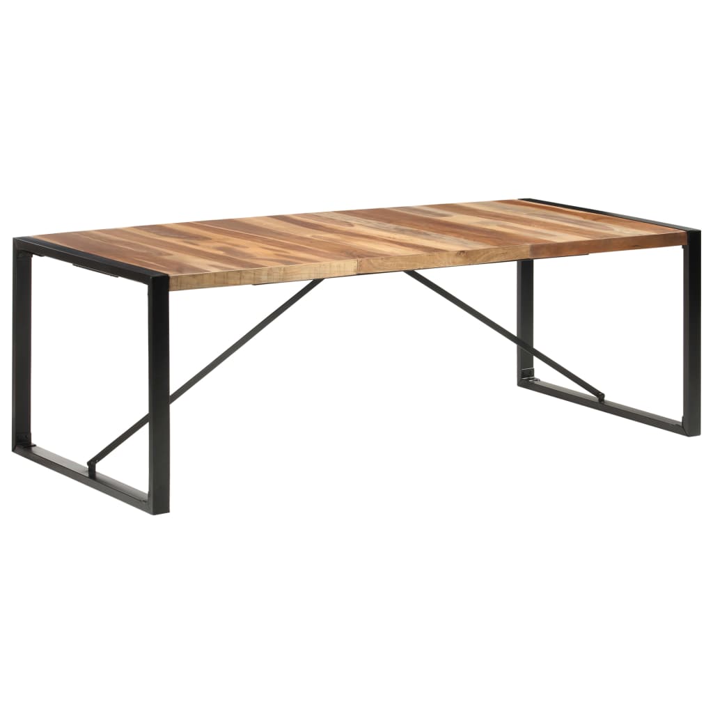 vidaXL paliszander felületű tömör fa étkezőasztal 220 x 100 x 75 cm