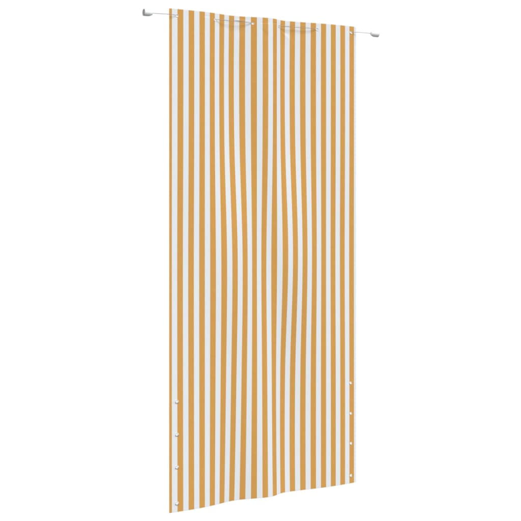 vidaXL sárga-fehér oxford-szövet erkélyparaván 120 x 240 cm
