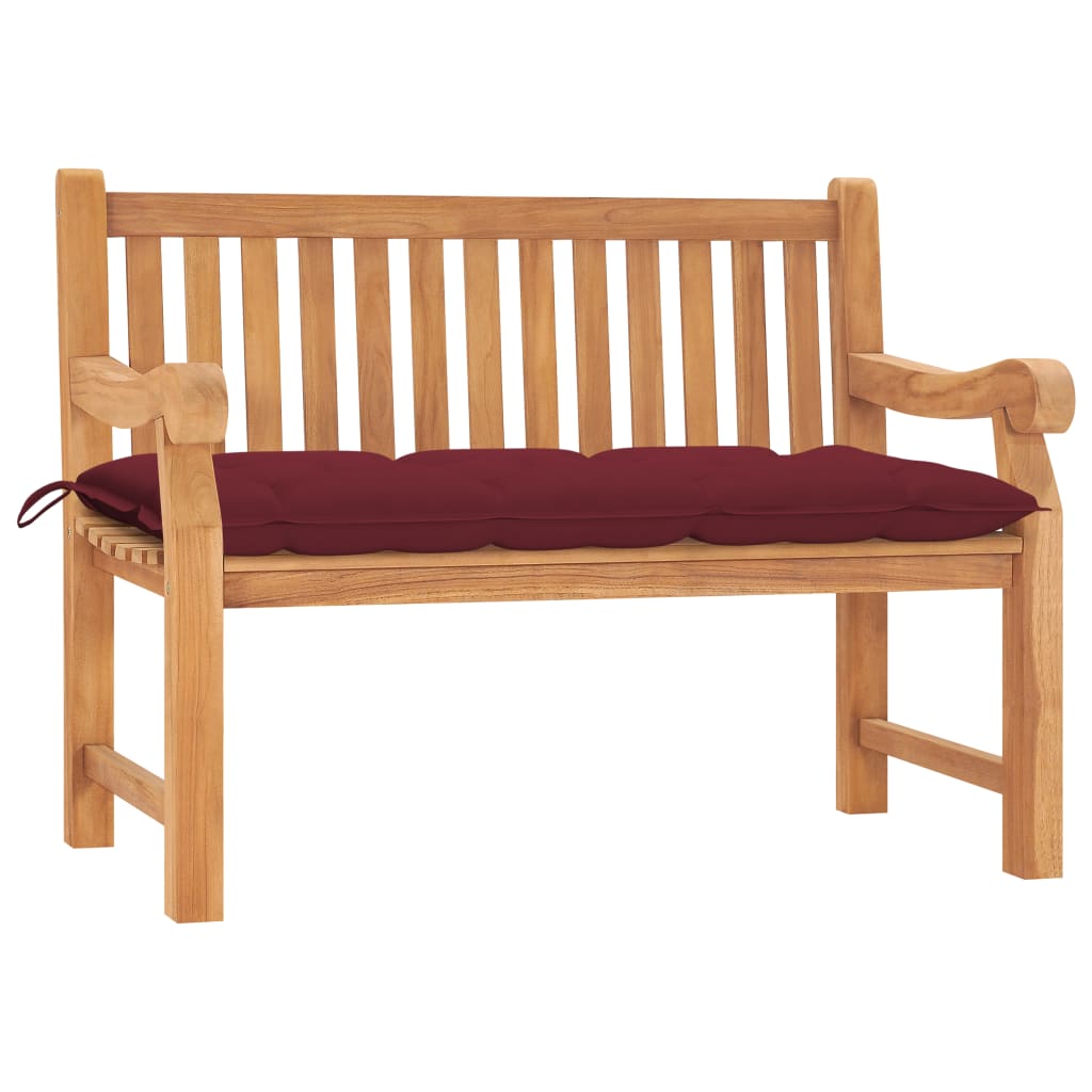 vidaXL tömör tíkfa kerti pad párnával 120 cm