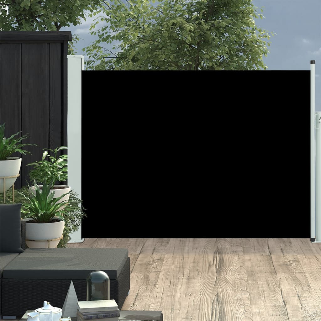 vidaXL fekete behúzható oldalsó terasznapellenző 117 x 500 cm