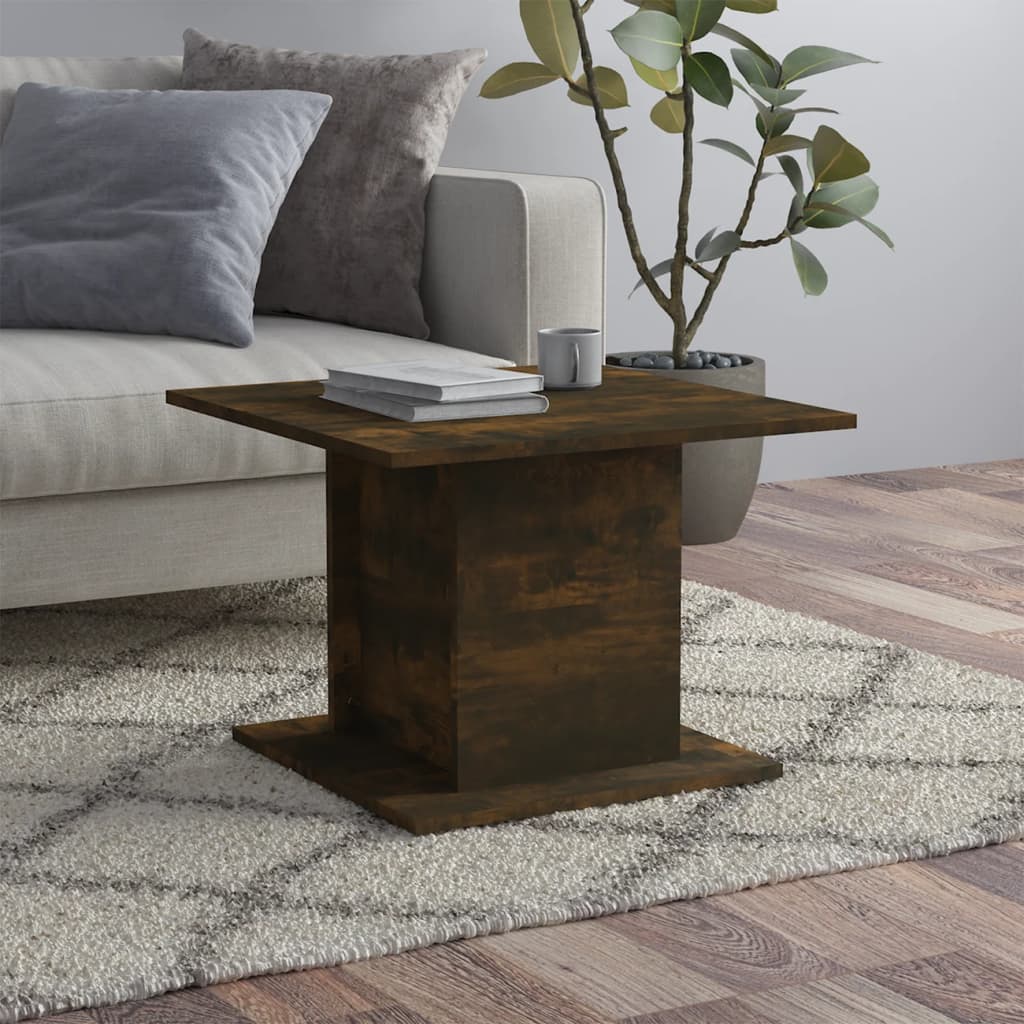 vidaXL füstös tölgy színű forgácslap dohányzóasztal 55,5x55,5x40 cm