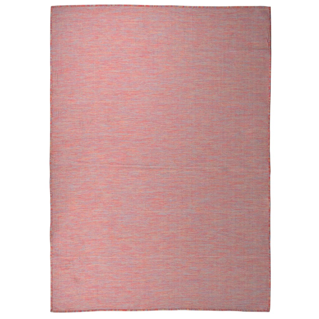 vidaXL piros lapos szövésű kültéri szőnyeg 200 x 280 cm