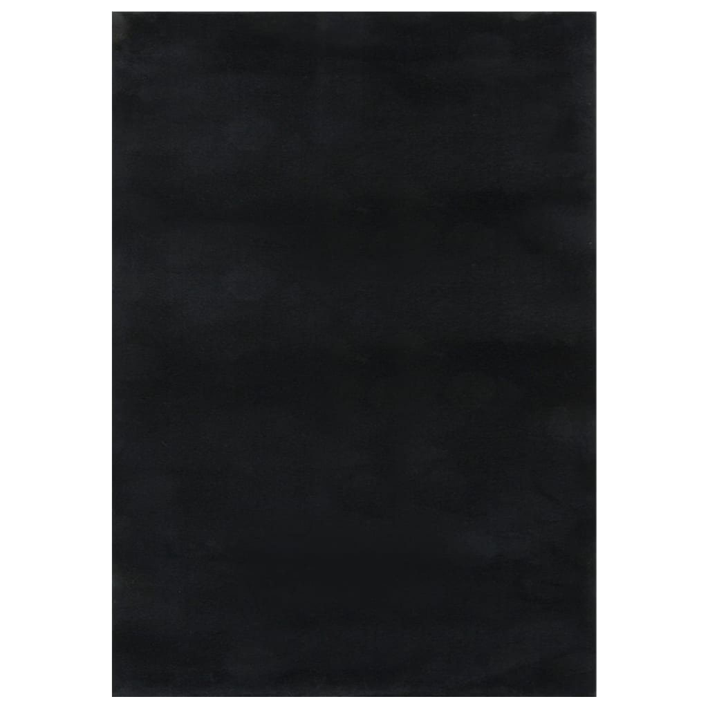 vidaXL fekete csúszásmentes rövid szálú mosható szőnyeg 120 x 170 cm