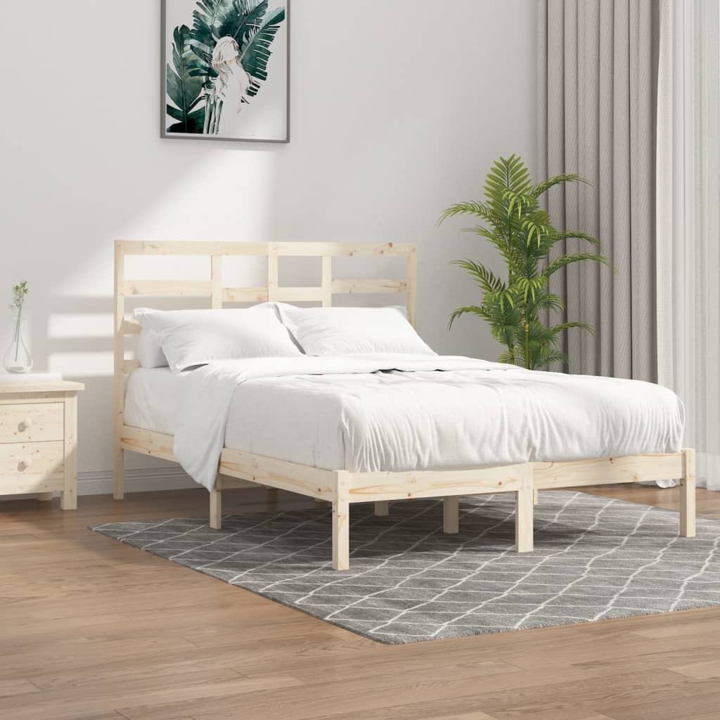 vidaXL tömör fa ágykeret 120 x 190 cm (4FT Small Double)