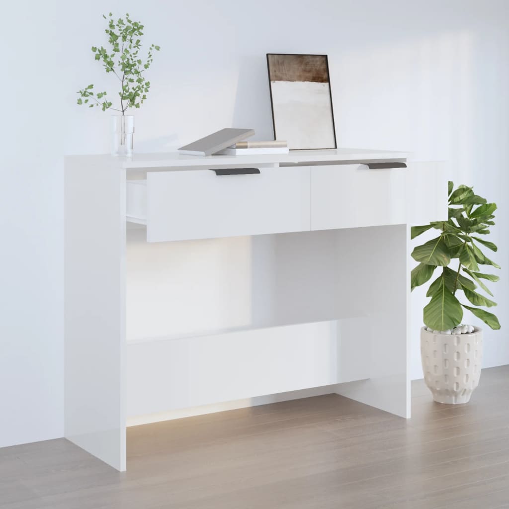 vidaXL magasfényű fehér szerelt fa tálalóasztal 90 x 36 x 75 cm