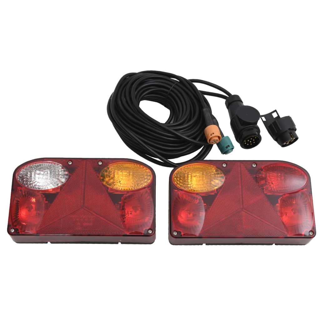 vidaXL 2 db piros utánfutólámpa klasszikus izzóval 23 x 6 x 13 cm 12 V