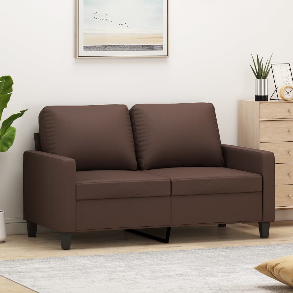 vidaXL 2 személyes barna műbőr kanapé 120 cm