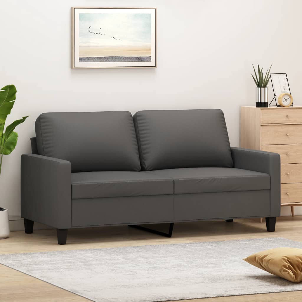 vidaXL 2 személyes szürke műbőr kanapé 140 cm