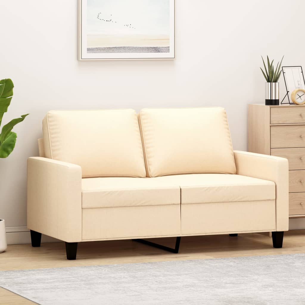vidaXL kétszemélyes krémszínű szövetkanapé 120 cm