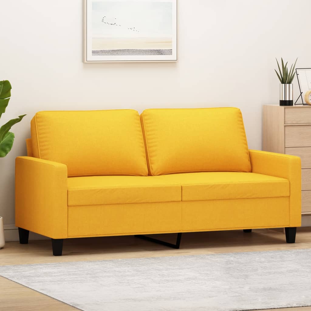 vidaXL 2 személyes világossárga szövet kanapé 140 cm
