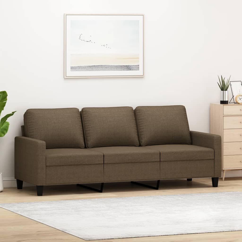 vidaXL 3 személyes barna szövetkanapé 180 cm