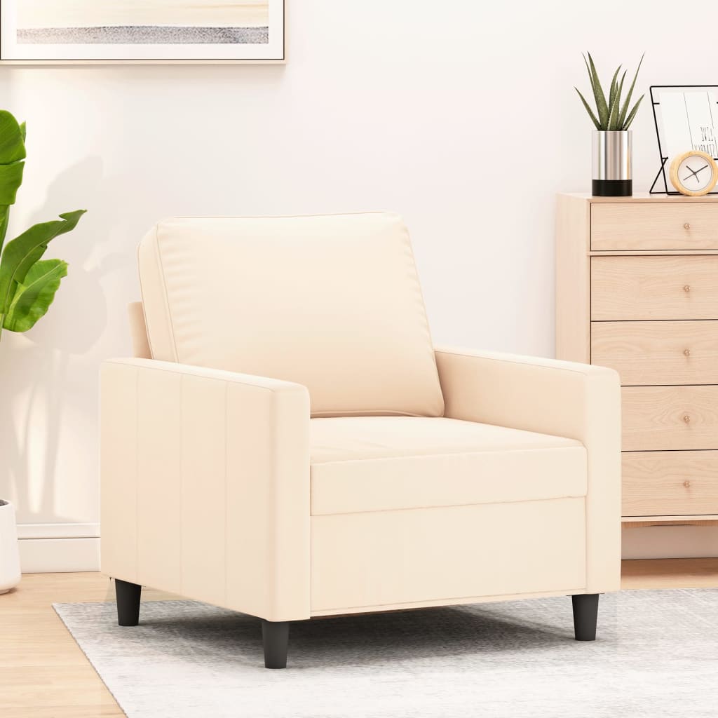 vidaXL krémszínű bársony kanapéfotel 60 cm