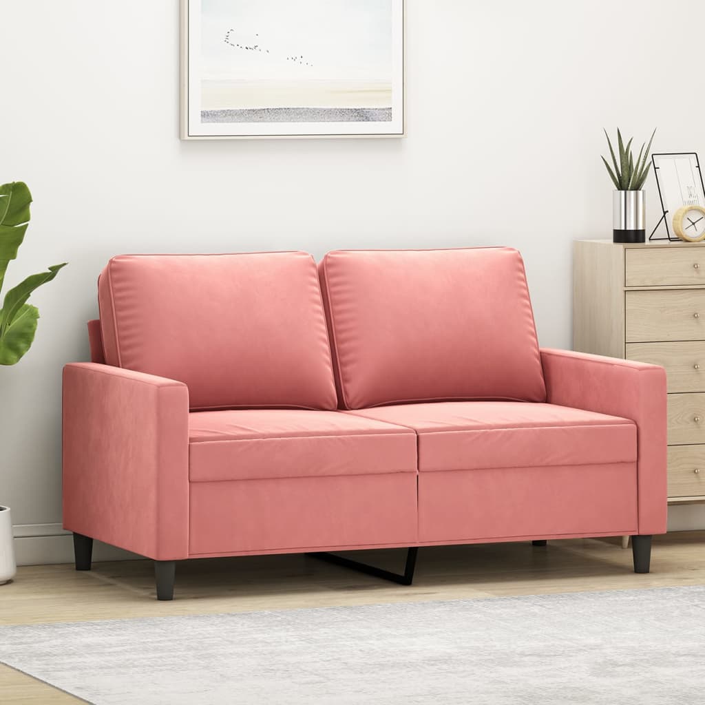 vidaXL kétszemélyes rózsaszín bársony kanapé 120 cm