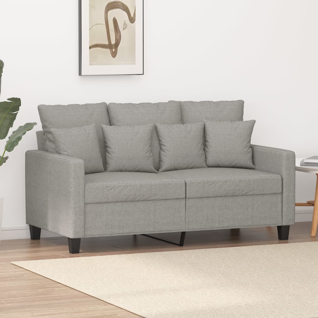 vidaXL kétszemélyes világosszürke szövetkanapé 120 cm
