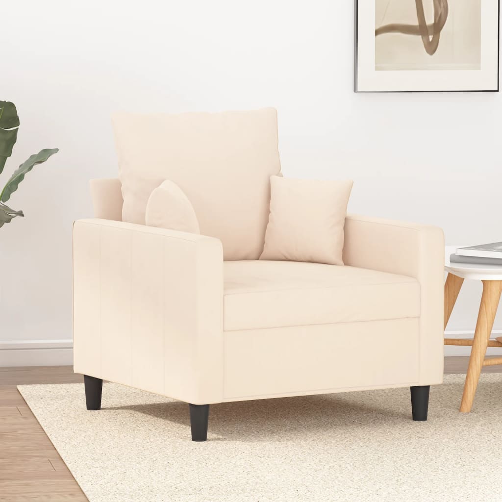 vidaXL krémszínű bársony kanapéfotel 60 cm