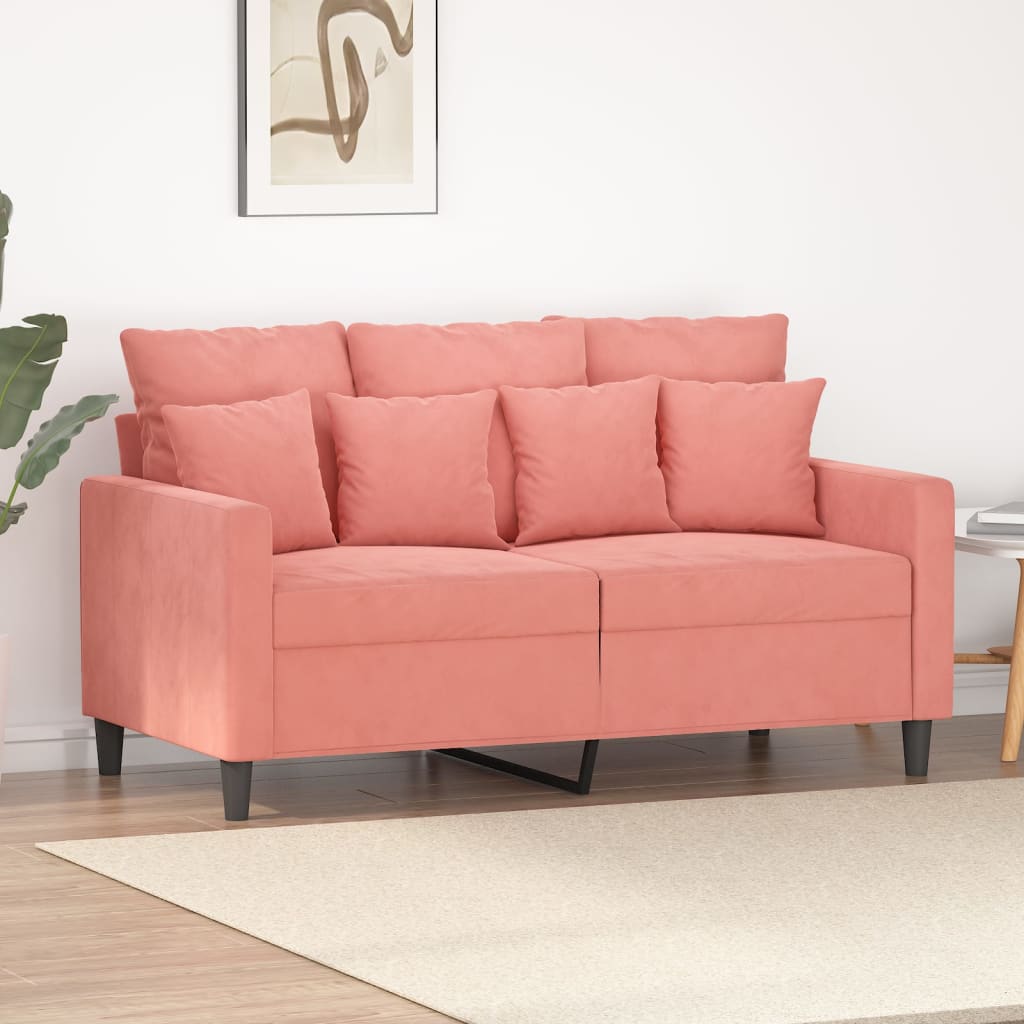 vidaXL kétszemélyes rózsaszín bársony kanapé 120 cm