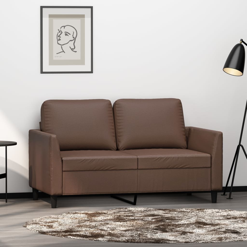 vidaXL 2 személyes barna műbőr kanapé 120 cm