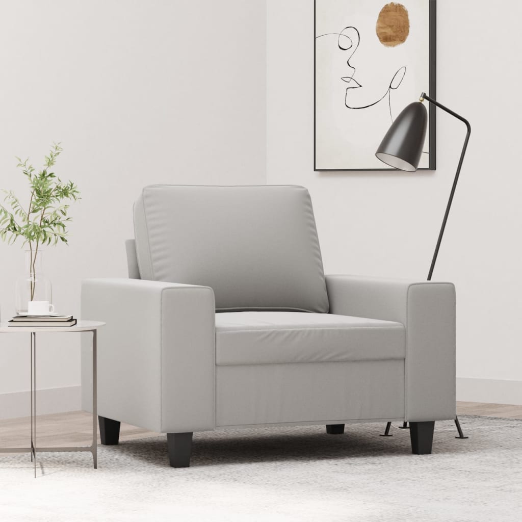 vidaXL egyszemélyes világosszürke mikroszálas szövet kanapé 60 cm