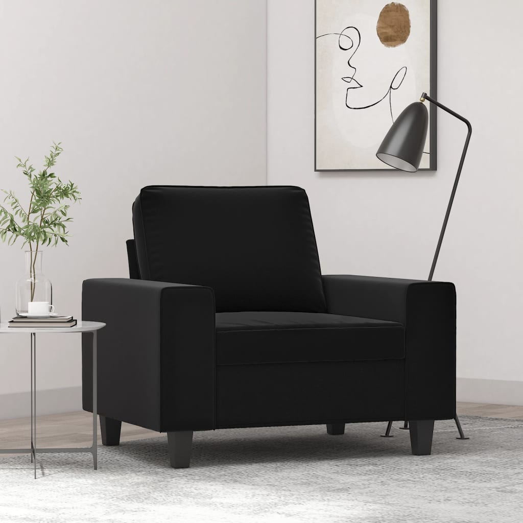 vidaXL egyszemélyes fekete mikroszálas szövet kanapé 60 cm