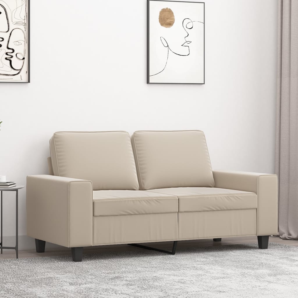 vidaXL kétszemélyes krémszínű mikroszálas szövetkanapé 120 cm