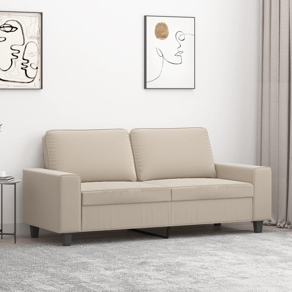 vidaXL kétszemélyes krémszínű mikroszálas szövetkanapé 140 cm