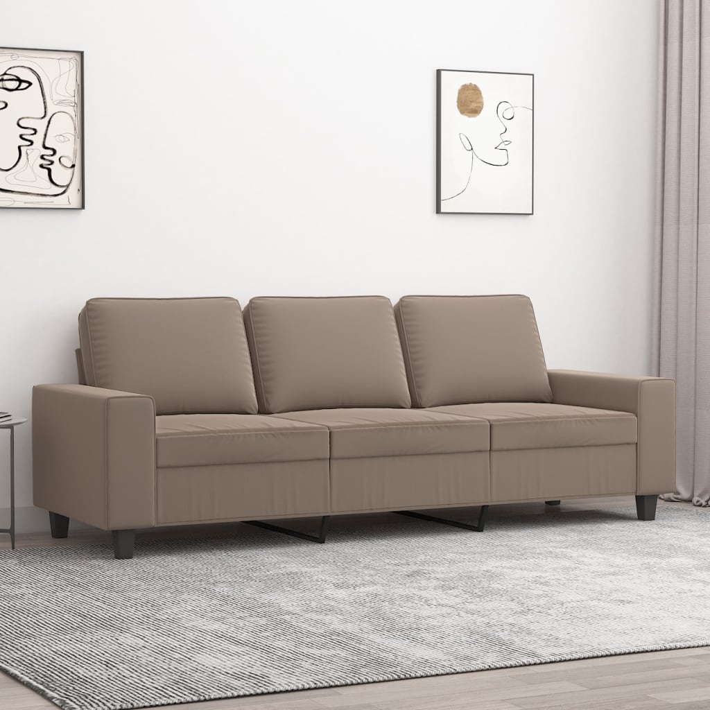 vidaXL 3 személyes tópszínű mikroszálas szövetkanapé 180 cm