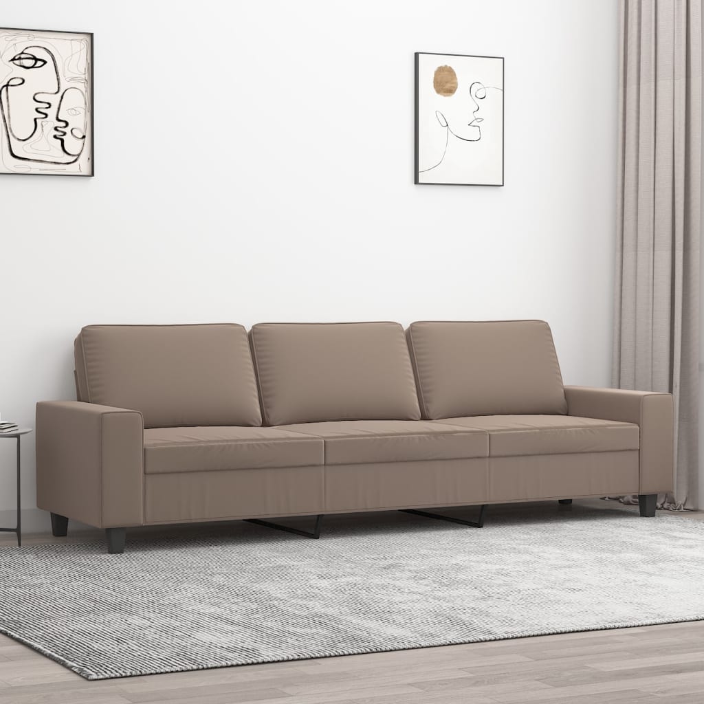 vidaXL 3 személyes tópszínű mikroszálas szövetkanapé 210 cm