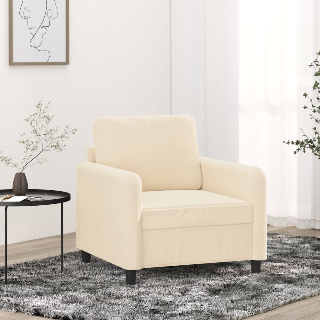 vidaXL krémszínű bársony kanapéfotel 60 cm