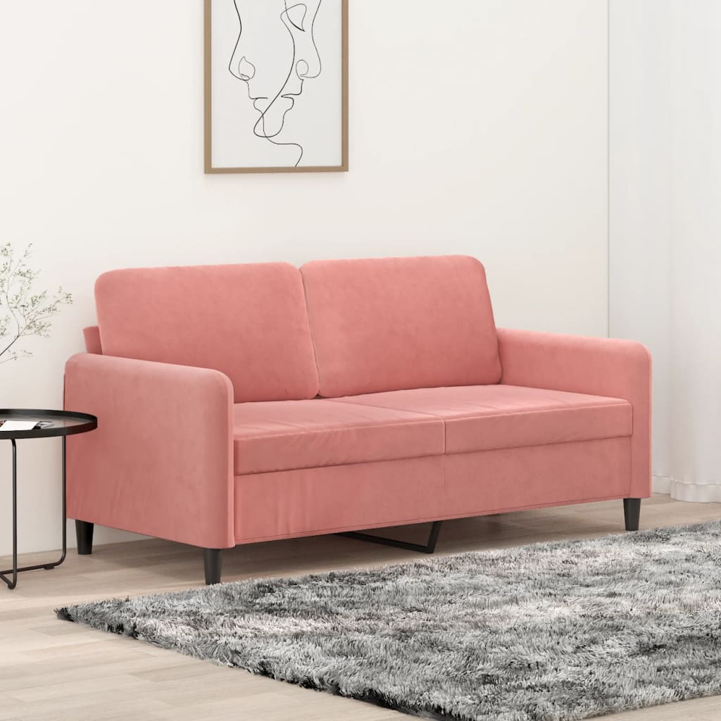 vidaXL kétszemélyes rózsaszín bársony kanapé 140 cm
