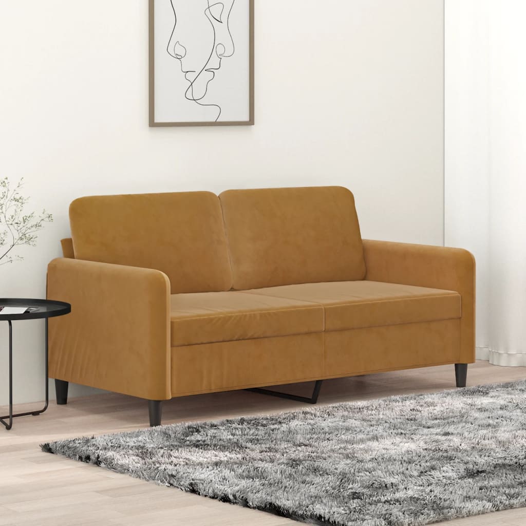 vidaXL kétszemélyes barna bársony kanapé 140 cm