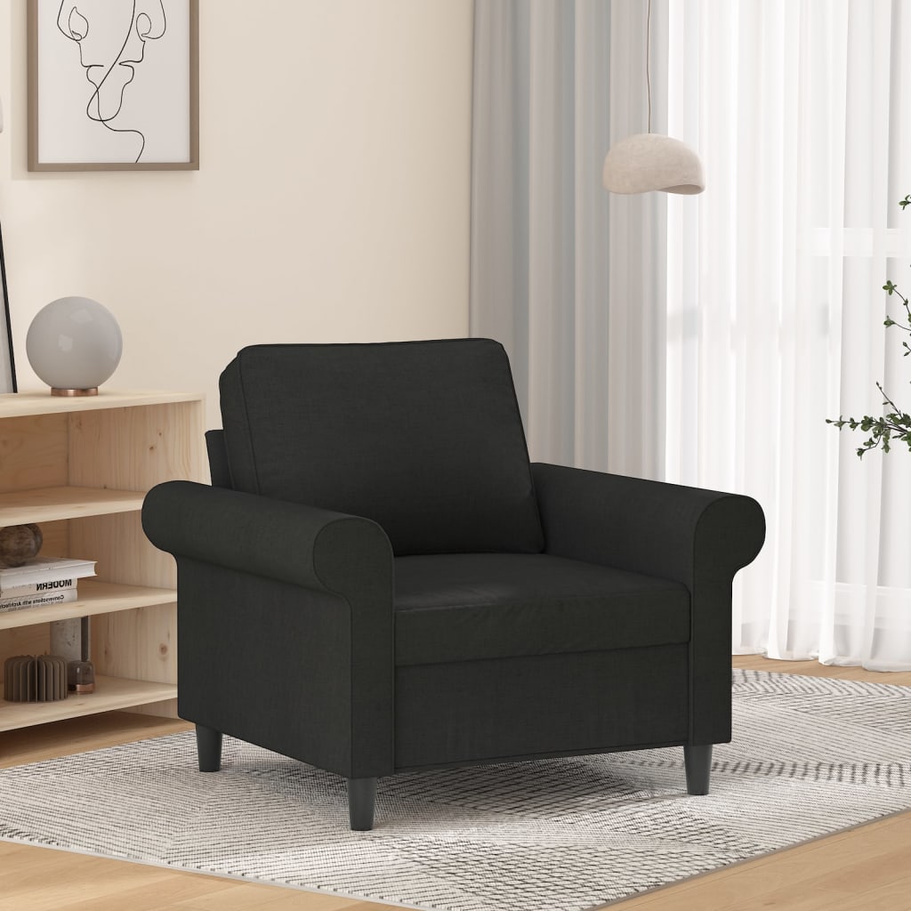 vidaXL fekete szövet kanapéfotel 60 cm