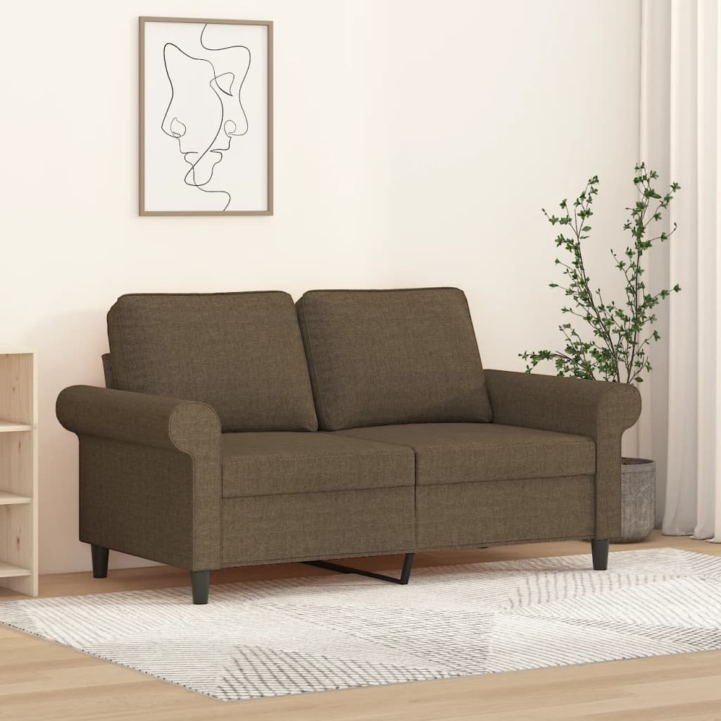 vidaXL kétszemélyes barna szövetkanapé 120 cm