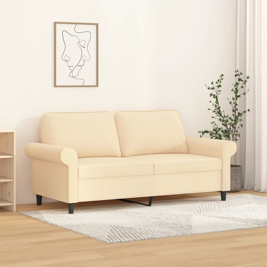 vidaXL kétszemélyes krémszínű szövetkanapé 140 cm