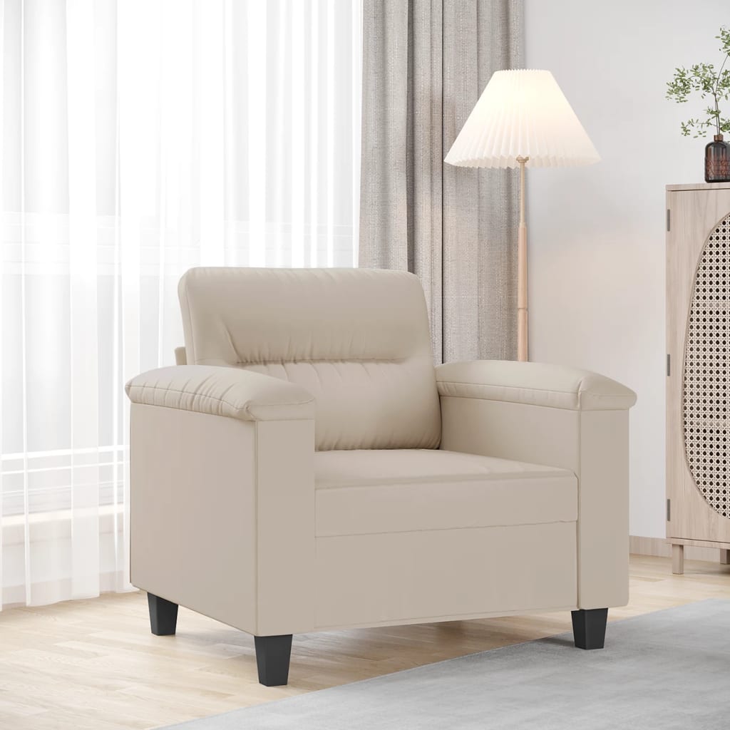 vidaXL egyszemélyes krémszínű mikroszálas szövet kanapé 60 cm
