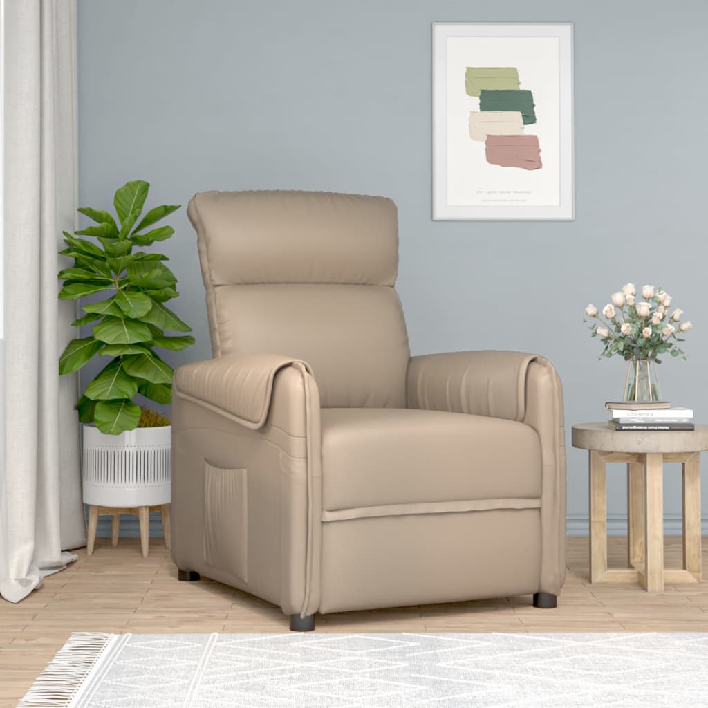 vidaXL cappuccino műbőr felállást segítő fotel